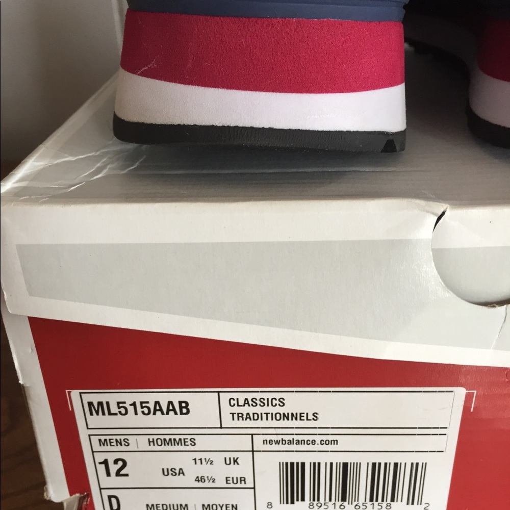 BNWT 😎 New Balance Mens Red White Blue size 12 - Picture 8 of 8